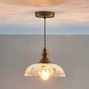 1-Light Pendant Light with Oil Rubbed Bronze Metal Glass Shade and Adjustable Cord Industrial Ceiling Hanging Light for Kitchen Island Bar Dining Room Bedroom Foyer Hallway Farmhouse