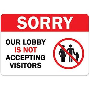 SignMission COVID-19 Notice Sign - Sorry Our Lobby is Not Accepting Visitors | Peel and Stick Wall Graphic | Protect Your Business, Class Room, Office & Interior Surroundings | Made in The USA SignMission COVID-19 Notice Sign - Sorry Our Lobby is Not Accepting Visitors | Peel and Stick Wall Graphic | Protect Your Business, Class Room, Office & Interior Surroundings | Made in The USA