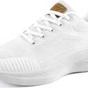 Larwen Womens Casual Walking Shoes: Comfortable Knit & Slip-Resistant for Daily Wear - Breathable & Lightweight for All-Day Relief - Age 25-50 (White, 40)