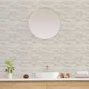 STICKGOO Peel and Stick Backsplash, PVC Wall Tiles Stick on Backsplash for Kitchen(1 Sheet, Beige with Metal Gold)