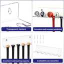 Threehoney 2 Pcs Mini Baseball Bat Holder, Acrylic Clear Baseball Bat Hanger Holder 9.1 x 2.25 x 2 Inch with Top Diameter 0.7-0.8 Inch, 6 Items Display Rack Wall Mount for Sport Souvenir, Collector
