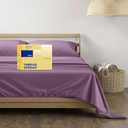 THREAD SPREAD Egyptian Cotton Sheets King Size - 600 Series Bliss Collection Sheets King Luxury Sheet King Size (4 PC, Plum), 16" Deep Pocket, Soft, Cooling Sateen Hotel Bed Sheet Sets