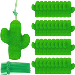 Yungyan 36 Set Cactus Party Cups Drink Pouches with Straws Cinco De Mayo Plastic Cup Zipper Smoothie Bags Reclosable Alcohol Pouches, Leakproof Drink Bags for Juice for Mexican Cactus Party Supplies