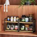 Giikin Countertop Shelf Organizer, 2 Tier Kitchen Spice Rack Organizer for Countertop, Wood Coffee Counter Shelf Organizer for Home (Bamboo, S)