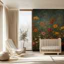 Floral Wall Murals Peel and Stick Self Adhesive Canvas Wallpaper | Large Removable Flower Mural for Living Room Bedroom Office Home Decor and Accent Walls in Multiple Standard Sizes