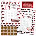 Kephay Valentine's 14 Things We/I Love About You Scratch Off Cards, 2PCS Valentine's Advent Calendar Personalized Gift for Him Her Husband Wife Girlfriend Boyfriend