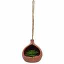 Air Plant Holder Hanging Planter – Beige Ceramic Teardrop Pot for Succulent