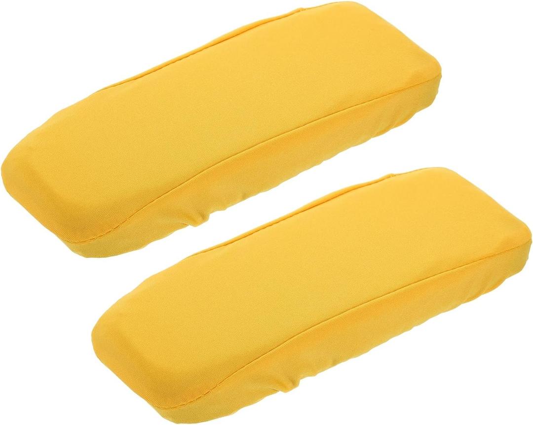 uxcell Chair Armrest Slipcovers Covers, 32 x 8cm Polyester Removable Seat Hand Rest Protector for Office Chairs Desk Chair(Yellow)
