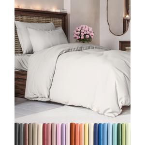 Duvet Cover Twin/Twin XL Size - Extra Soft Twin/Twin XL Size Duvet Cover - Breathable, Easy Care and Fade Free with Zipper Closures & Ties - 68" x 90" Inches - (French Grey) Comforter Not Included