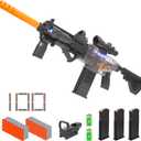 Realistic M416 Rifle Toy Set, Semi-Auto Sniper Foam Blaster, Electric Toy Gun with LED, Scope, Sight, Flashlight, 3 Magazines & 100 Soft Bullets for Nerf Guns Darts, Festival Gift for 8-12 Ages Kids
