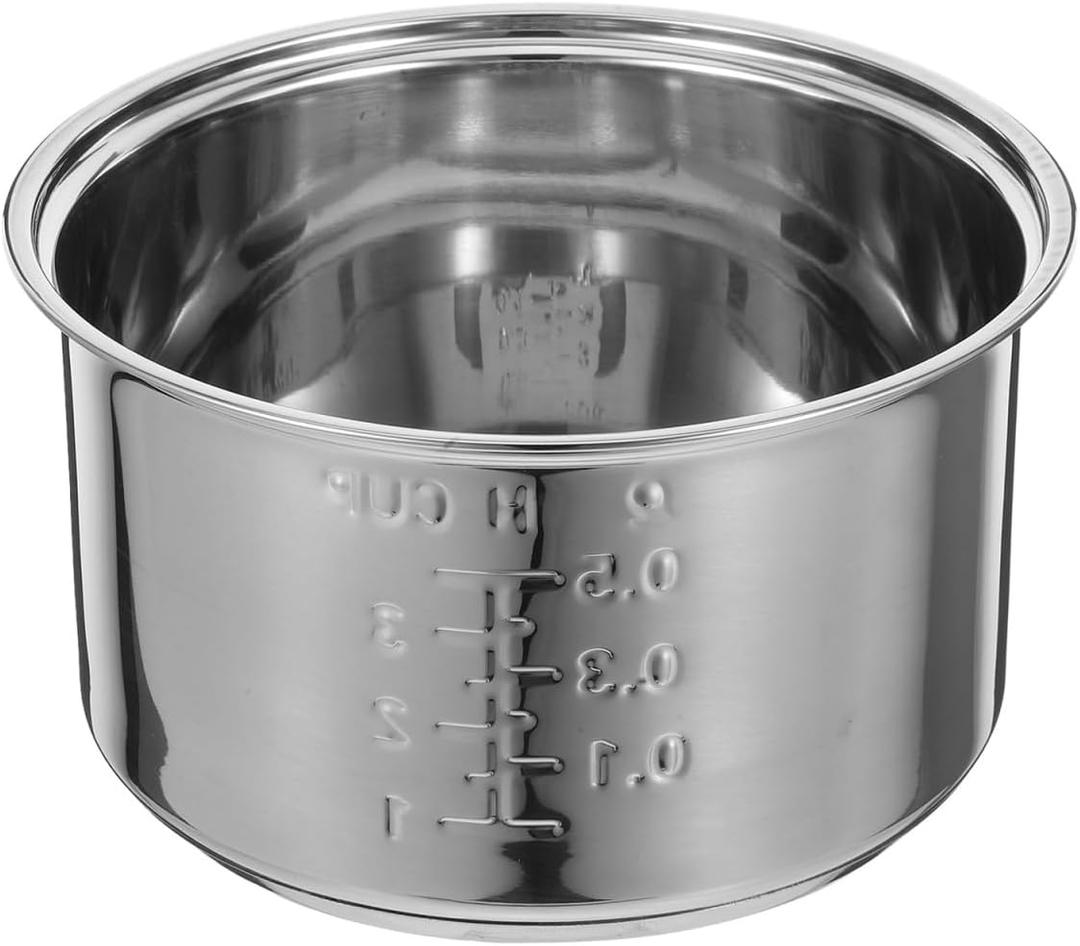 Rice Cooker Inner Pot: Stainless Steel Inner Pot 1.6L Cooker Liner Universal Replacement Insert Nonstick for Electric Rice and Grain Cookware