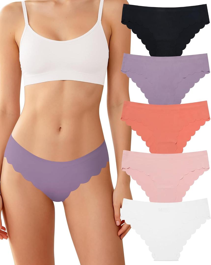 LEVAO Seamless Underwear for Women, No Show Invisibles Panties 5 Pack  (XXL)