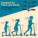 Outdoor Cruiser Kick Scooter for Ages 6+, for Kids, Teens, and Adults, Max Load 250 LBS, Foldable, 8-inch Wheels for Kids and Adults, Dual Suspension, 3 Adjustable Levels, Child Safety Approved, Blue