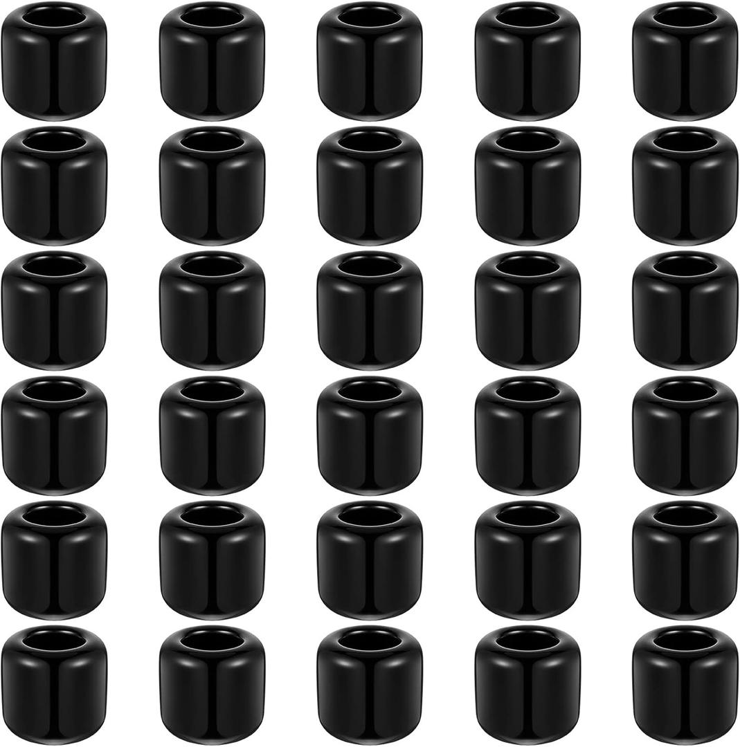 Suclain 20 Pieces 0.7 Inch Chime Candle Holder Small Candle Holders Ceramic Holder for Rituals, Spells, Vigil, Altar, Witchcraft, Wiccan Supplies(Black)