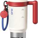 32 oz Insulated Tumbler with Handle and Straw - Premium 316 Stainless Steel Leak-Proof Water Bottle, Ideal for Gym, Office, Travel & Outdoors, BPA-Free Sports Mug - Retro Liberty White