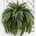 Large Artificial Ferns for Outdoor 48 Fronds Fake Boston Fern Faux Ferns Plant Silk Greenery for Indoors Home Garden Porch Windowsill Decor (1 Stem) (47 inches)