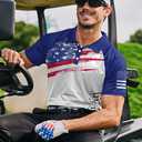 Mainfini Men's Short Sleeve Golf Shirts UPF 50+ Raglan Patriotic American Graphic Polo Shirt (XL)
