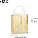 Purse Vase, Glass Bag Vase, Glass Purse Vase for Flowers, Amber Glass Vase, 11.2 Inch Large Glass Flower Vases, Ribbed Vases for Wedding, Living Room, Bedroom, Table, Office