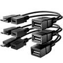 Eanetf OTG Cable for fire Stick, Micro OTG Cable for Samsung Galaxy, Amazon Fire TV, Compatible with LG HTC Android Phone Tablet Micro USB Host with Micro USB Power - 3 Pack