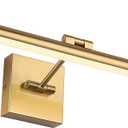 Joosenhouse LED Picture Light Fixtures Dimmable 24.4 Inches, Full Metal Artwork Display Lamp with Single Swing Arm, 14W (70W Eqv), Hardwired Connection, 3000K Warm White, Golden-Like Brass Finish