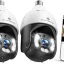 SYMYNELEC 5GHz/2.4GHz Light Bulb Security Camera Outdoor Waterproof 2.5K, 5G Dual Band WiFi Light Socket Security Camera with AI Human Motion Detection Tracking 4MP Color Night Vision Alexa (2 PCS) (Black & White 2 Packs)