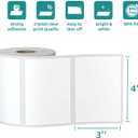 12 Rolls 6000 Pcs 4"x3" 3-Proof Direct Thermal Shipping Labels 1" Core Compatible with Zebra LP2844 ZP450 ZP505 ZD420 GX430T GK420T ZT410 ZD421 and Rollo MUNBYN, 103mmx76mm Thermal Sticker