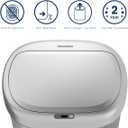 Ninestars DZT-80-24 Automatic Motion Sensor Trash Can with Adjustable Sensor Range, Stainless Steel Base, Silver Lid, 21 Gallon