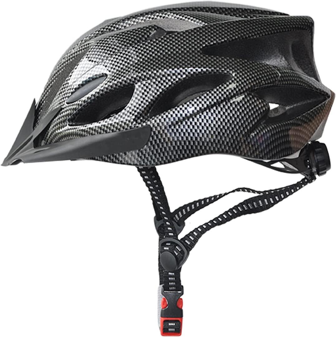 UPANBIKE Adult Bike Helmet - One-Piece Adjustable Safety Protection for Mountain & Road Bikes (Carbon Black)
