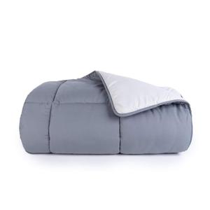 Tadpoles Box Quilted Comforter, Twin Size, Grey