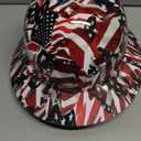 LANON Full Brim Hard Hat, OSHA Construction Work Approved, Premium American Flag Design, FRP Safety Helmet with 4 Point Adjustable Ratchet Suspension, Class C