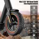 Cooryda 10X2.125 Off Road Tire for Electric Scooter Ninebot F20/F30/F40/F65, 10 inch Solid Rubber Tires for Front And Rear Solid Electric Scooter Tire Tubeless(Red 2pcs)