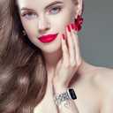 Stylish Wristband Compatible with Apple Watch Bands 38mm 40mm 41mm 42mm 44mm 45mm 49mm 46mm,Replacement Strap with Unique Pendants for iWatch Series 11 10 9 8 7 6 5 4 3 2 SE Ultra Metal Chain Charms Women (Silver+Silver Leather)