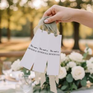 12 Pack Reserved Signs for Wedding Reserved Seat Sign with Chiffon Ribbon Chair Tags Signs This Row is Reserved Hanging Cards for Wedding Church Events Pews Chair Party (SageGreen)