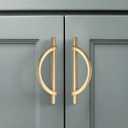 Amerdeco 6 Pack Brushed Gold Cabinet Pulls 5 Inch(128MM) Hole Centers Kitchen Cabinet Handles Hardware Kitchen Handles for Cabinets Cupboard Handles Drawer Pulls