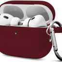 for AirPods Pro 2 Case Cover, Compatible with AirPods Pro 2nd/1st Generation Case Cover Accessories with Keychain,Red