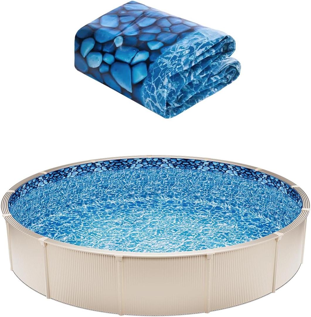 VEVOR 18-ft Round Above Ground Pool Liner, Unibead Pool Liners, Standard Gauge, 52inch Wall Height, Designed for Steel Sided Above-Ground Swimming Pools