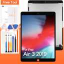 for iPad Air 3 2019 Screen Replacement 10.5 inch for iPad Air 2019 A2153 A2123 A2154 A2152 LCD Display Digitizer Assembly with Screen Protector+Tools (Black)