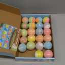 Bath Bombs for Kids with Surprise Inside  24 Pack Handmade Bath Bombs with Glow-in-the-Dark Land & Sea Toys, Fizzy Bath Salt Balls, Birthday Party Favors for Boys and Girls