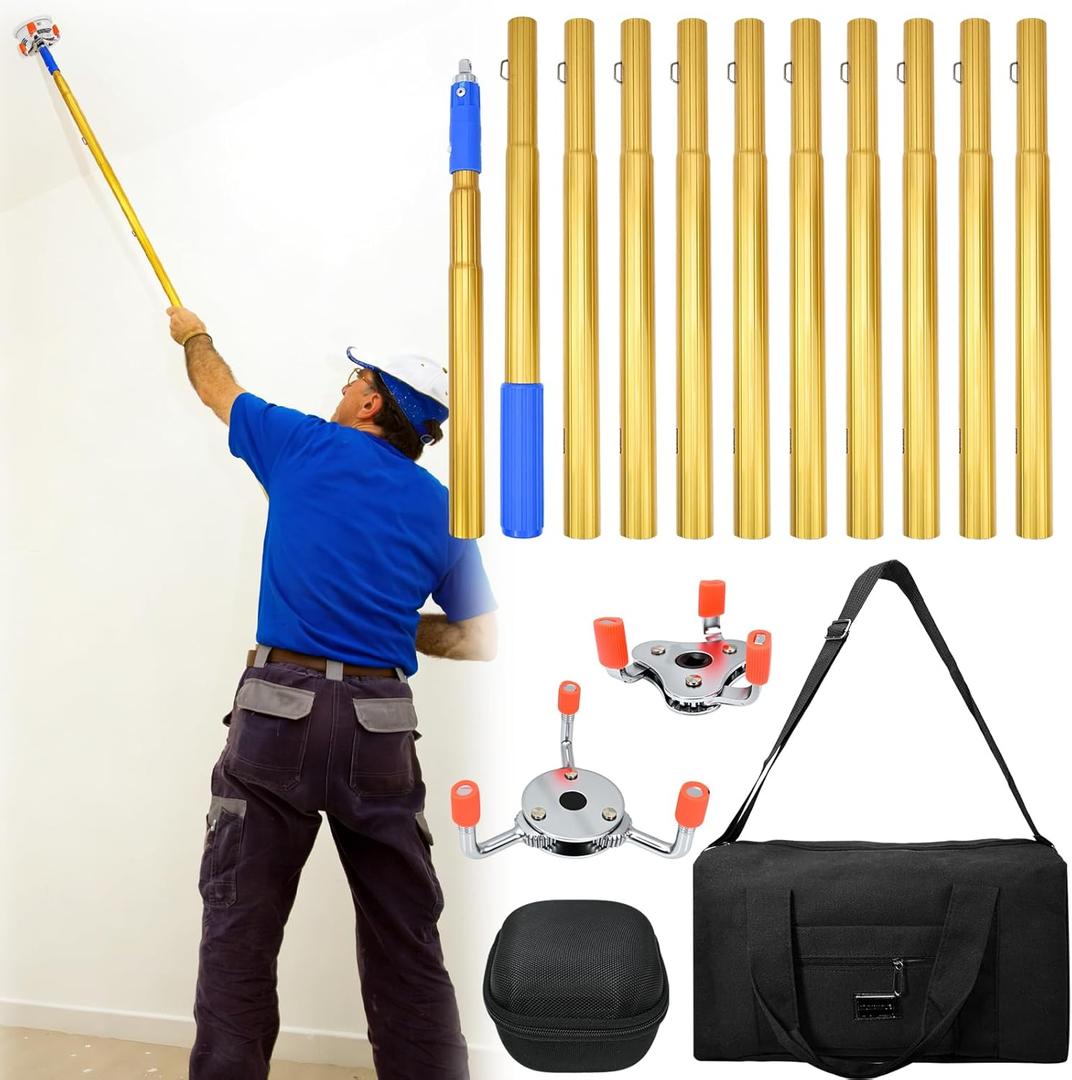 11.1FT Smoke Detector Removal Tool with 2 Replacement Head and 1 Tool Pack,Professional Smoke Detector Changer Tool for Convenient Installation Direct Replacement,Suitable for Different Sizes