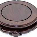GOLDY&WENDY Rosewood Circular Pedestal Display Stand (4.4" Inside Diameter, 1 Pack)