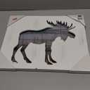 Cabin Wall Decor, Decorative Moose Wood Framed Forest Mountain Woodland Wildlife Lodge Deer Animal Picture Art Print Bathroom Decor