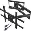 BONTEC TV Wall Mount with Extra Long Extendable Arm for 32-75 Inch TVs, Holds Up to 132lbs, Full Motion Dual Arm TV Bracket with Tilt, Swivel, Level Adjustment, Max VESA 600x400mm, Wide Compatibility