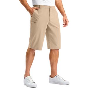 Pudolla Men's Golf Shorts with 4 Pockets 11"/13" Long Inseam Lightweight Quick Dry Flat Front Hybrid Shorts for Casual Work 38