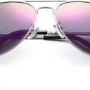 Pro Acme Polarized Aviator Sunglasses for Men and Women 100% UV Protection, 58mm (A1 Silver Frame/Purple Mirrored Lens)