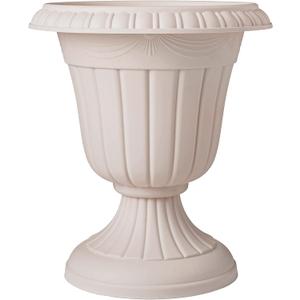 Arcadia Garden Products PL20TP Classic Traditional Plastic Urn Planter Indoor/Outdoor, 10" x 12", Taupe, 2 Pack