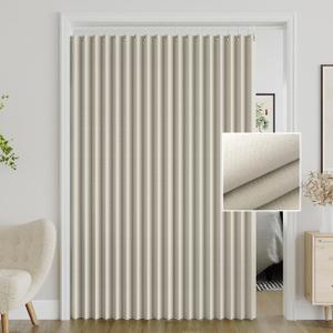 Turquoize 100% Blackout Curtains Extra Wide for Sliding Accordion Patio Folding Closet Door Window Panels Used as Room Divider, W100 x L78, Ivory