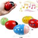 6 Pack Wooden Easter Egg Shakers, Percussion Musical Instruments for Toddlers 1-3 Year Old, Montessori Toys for Kids Boys Girls, Easter Basket Stuffers Fillers Party Favors Classroom Prize Supplies