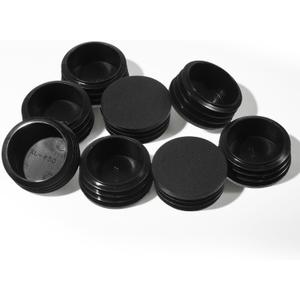 8 PCS 50mm (2 Inch) Round Plastic Plugs, Black Tubing End Cap Glide Insert Furniture Finishing-Plug for Round Metal Tube, Post Chairs Furniture
