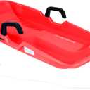 Slippery Racer Downhill Thunder Flexible Plastic Toboggan Snow Sled with Built in Brake System, Pull Rope, and Handle Grips, Red