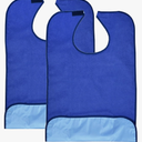 2 Pack Adult Bibs - Reusable and Washable Cotton Terry Cloth Aprons for Elderly, Seniors and Disabled